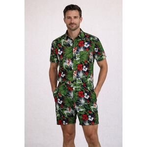 Romper Jack Paradise Romper Hawaiian Tropical Vacation Cruise Resort Mens Small